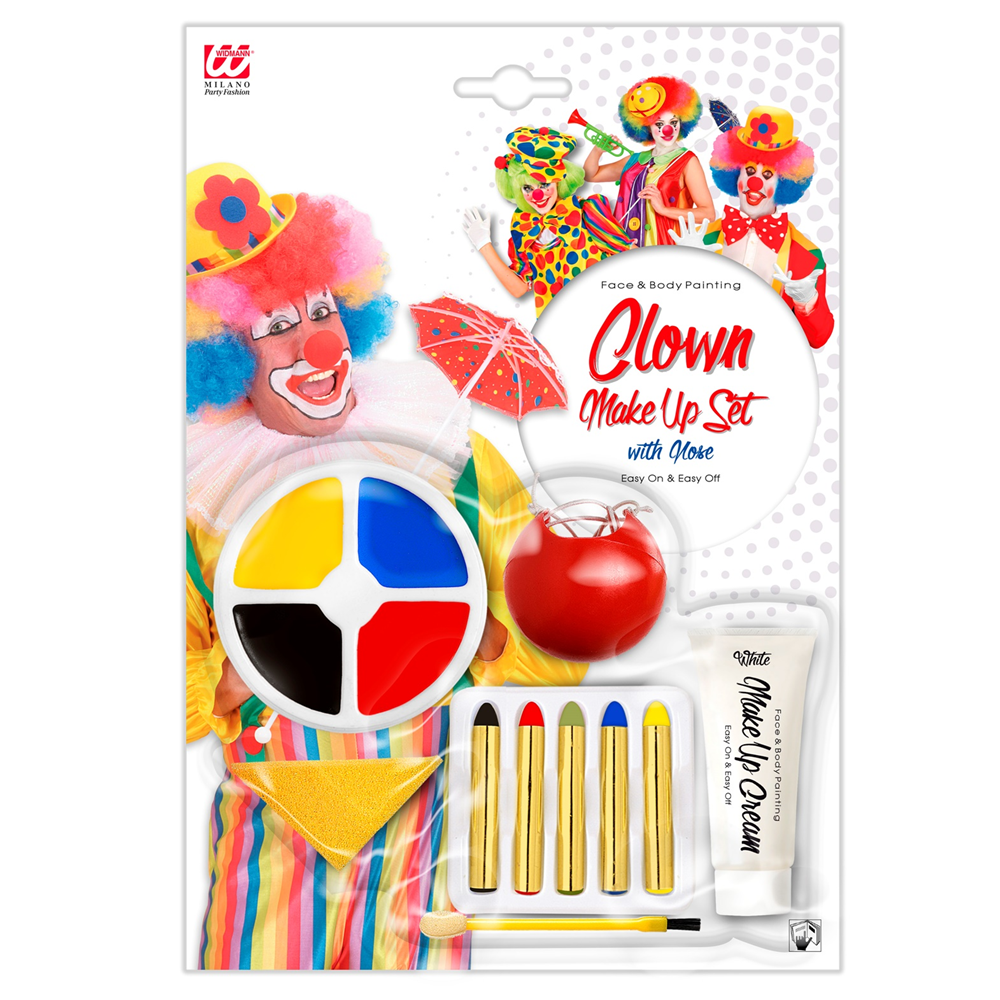 Kit per il trucco da clown con naso