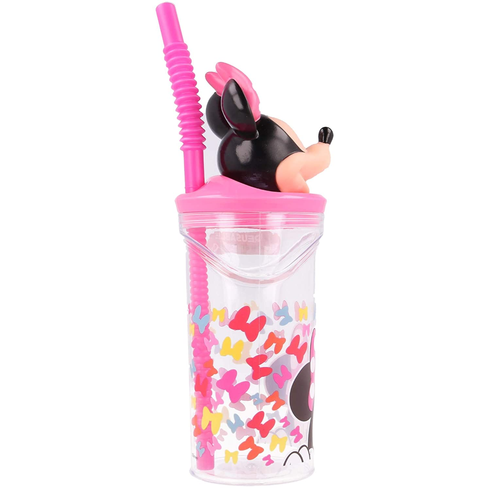 Disney Minnie Bicchiere 3D con cannuccia 360 ml 