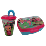 SET CRY BABIES BAMBOLINE BICCHIERE CON CANNUCCIA + PORTAMERENDA BPA FREE - CRY21/2PZ