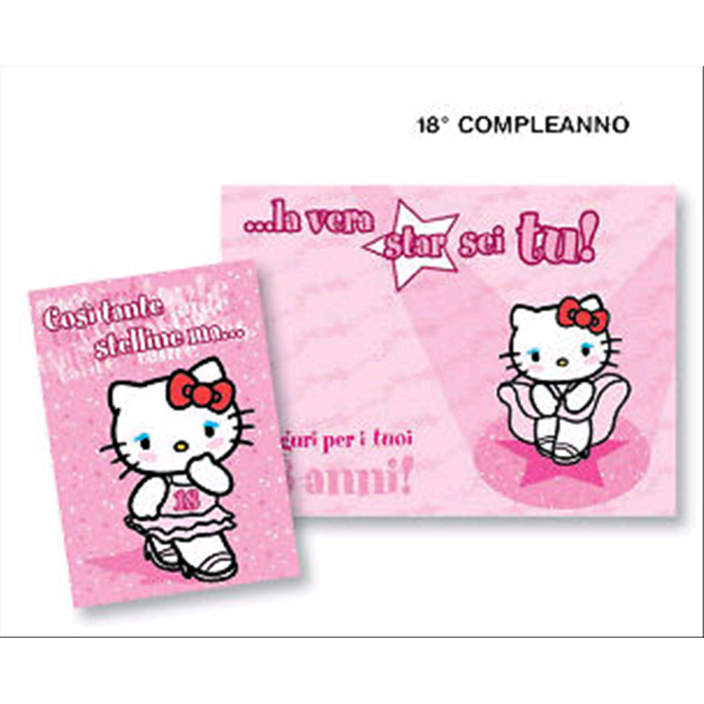 Biglietti Auguri Di Natale Hello Kitty.Cartoon Group Italia Biglietto Auguri Disney Hello Kitty 18 Compleanno Hello Kitty Biglietti Aug Oggettistica Cancelleria
